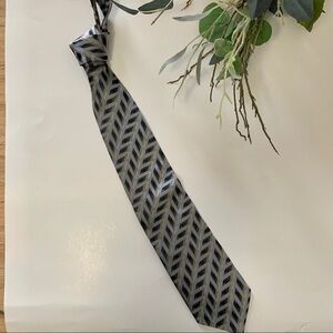 Italian Silk Zianotti Gray Black & Blue Silk Tie
